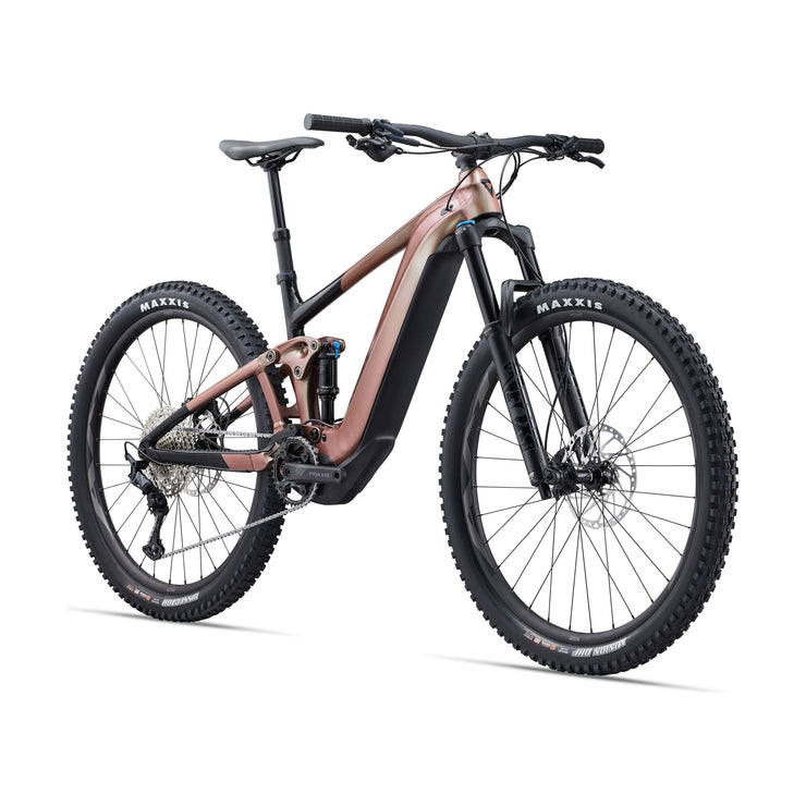 Giant Trance X E+ 2, in messier/ black, fork view.