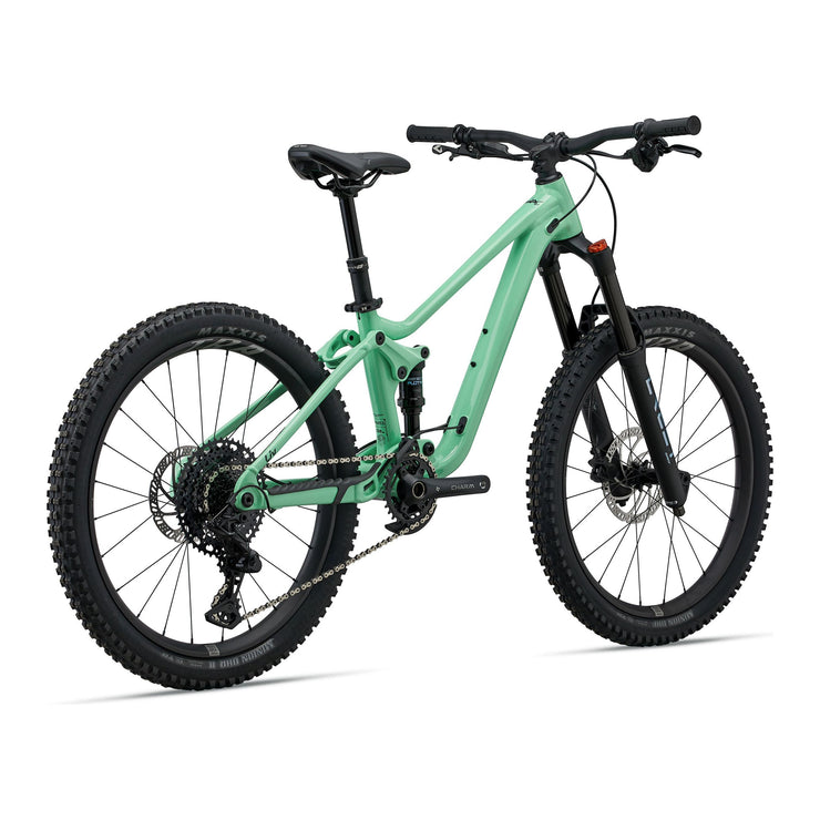 Liv Faith 24, Liv Neo Mint, rear shock view.