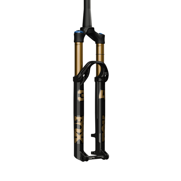 Fox 34 SL Factory Fork - 29,” 130mm, Kabolt SL, 44mm Rake, Grip X, black, full view.