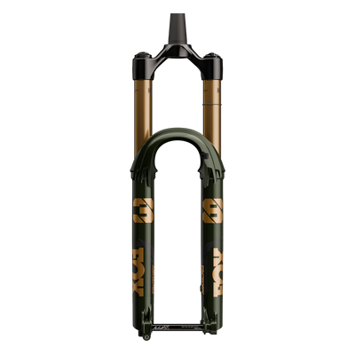 Fox Shox 38 Factory Fork 29" 44r 170mm Grip X2 110, Racing Green, white background, full view