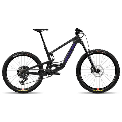 Black mountain bike on a white background