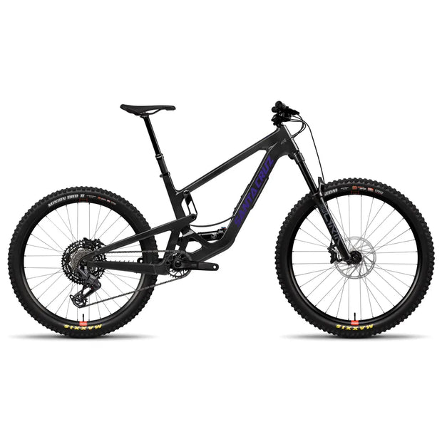 Black mountain bike on a white background