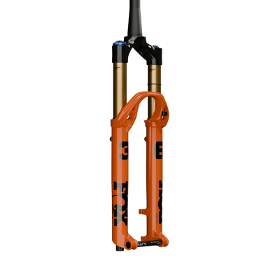 Fox 36 SL Factory Fork - 29”, 140mm, Kabolt SL, 44mm Rake, Grip X, Shiny Orange, full view.