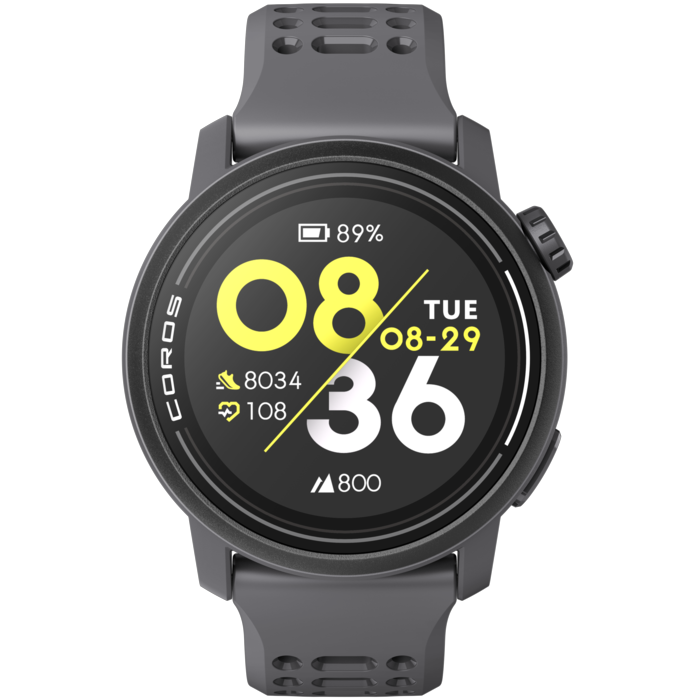 COROS PACE 3 GPS Sport Watch Black/Silicone, face view.
