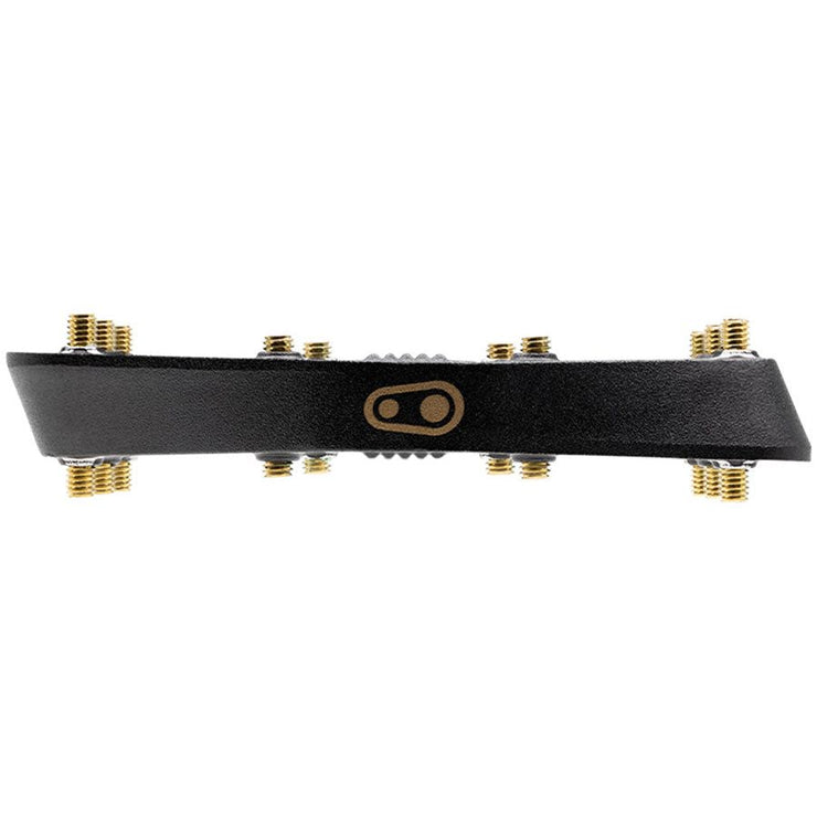 Crankbrothers Stamp 7 Fabio Wibmer Signature Edition Aluminum Platform Pedals - Black, Large, profile view.