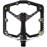 Crankbrothers Stamp 7 Fabio Wibmer Signature Edition Aluminum Platform Pedals - Black, Large, top view.