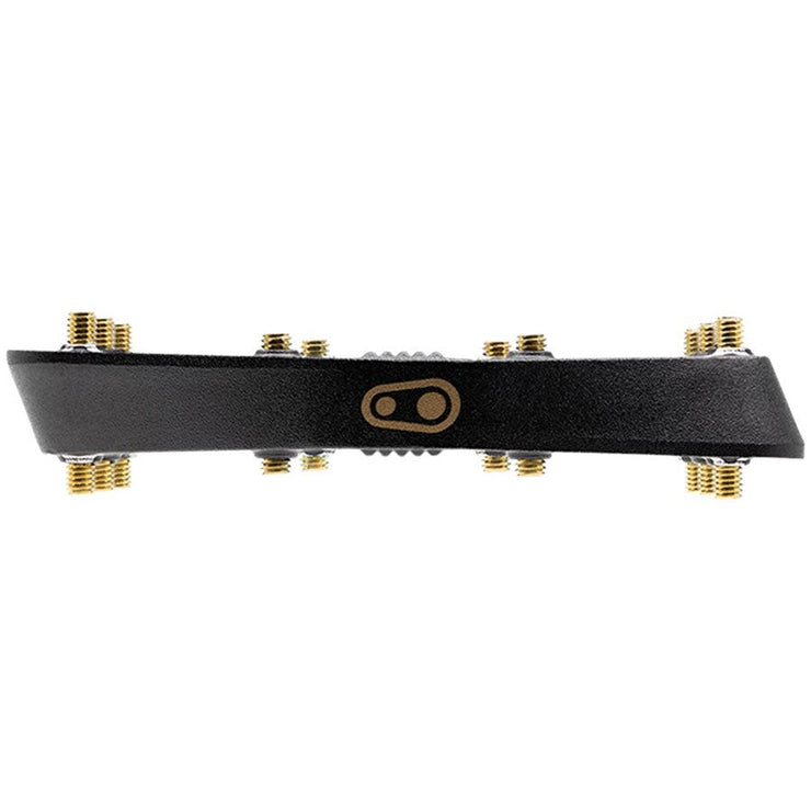 Crankbrothers Stamp 7 Fabio Wibmer Signature Edition Aluminum Platform Pedals - Black, Small, profile view.
