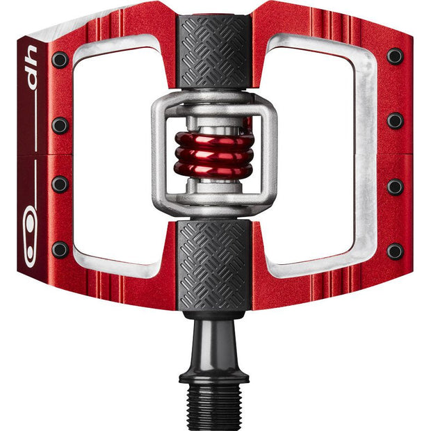 Crankbrothers Mallet DH Dual Sided Clipless Platform Pedals - Red, full view.