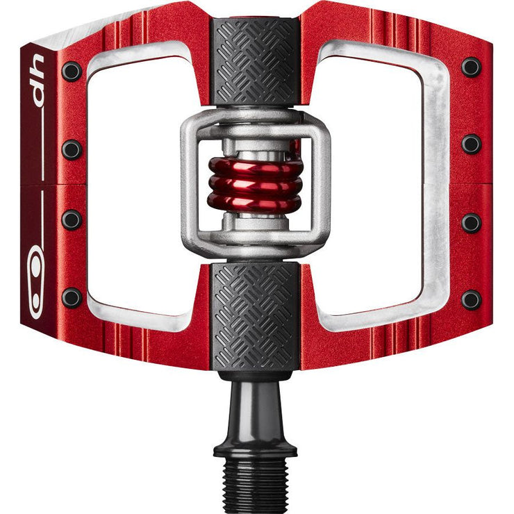 Crankbrothers Mallet DH Dual Sided Clipless Platform Pedals - Red, full view.