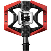 Crankbrothers Double Shot 3 Single Side Clipless/ Platform Pedals - Red/ Black, back view.