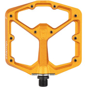 Crankbrothers Stamp 7 Aluminum Platform Pedals - Orange, Large, top view.