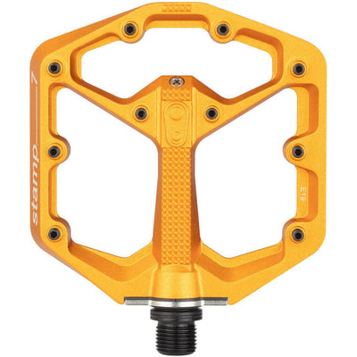 Crankbrothers Stamp 7 Aluminum Platform Pedals - Orange, Small, full view.