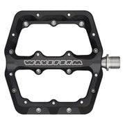 Wolf Tooth Waveform Aluminum Pedals, black, flat view.