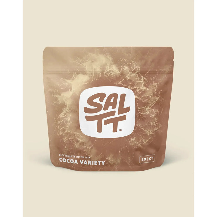 SAL TT cocoa variety drink mix package on a beige background