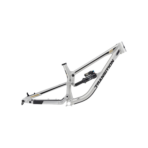 2023 Transition TR11 Alloy FRAMESET, raw alloy, full view.