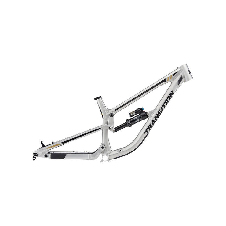 2023 Transition TR11 Alloy FRAMESET, raw alloy, full view.