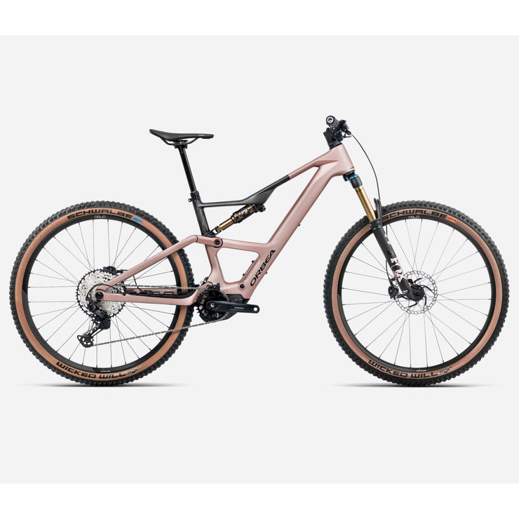 2025 Orbea Rise SL M10 20mph w/ 420Wh Battery, desert rose, full view.