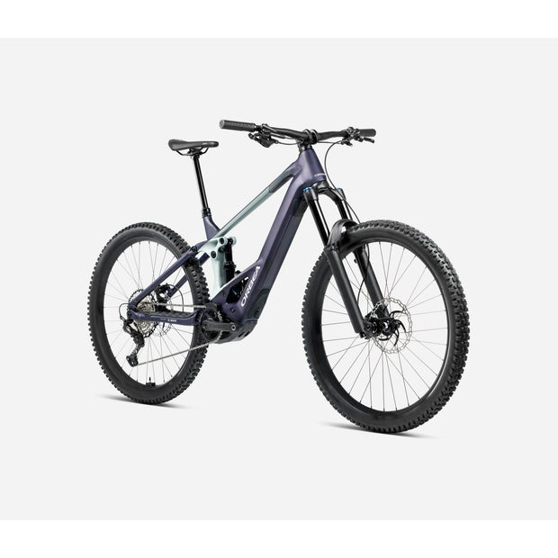 2025 Orbea Wild H10, Tanzanite-Blue Stone (Matt), fork view. 