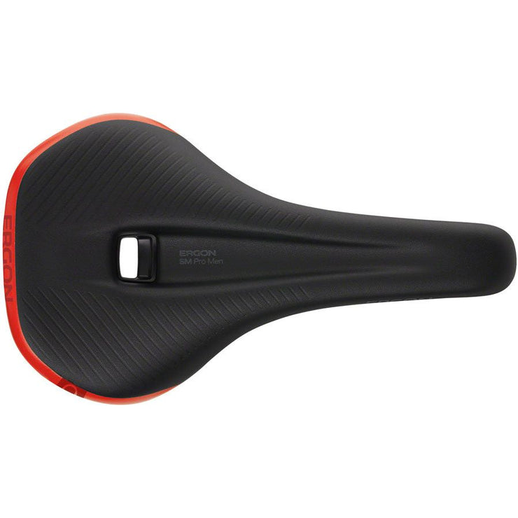 Ergon SM Pro Saddle - Risky Red Mens Medium/Large, op view