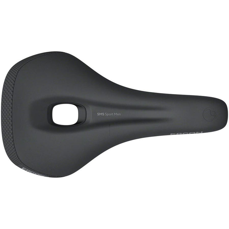 Ergon SMS Sport Saddle - TiNox XP Black Mens Medium/Large, Top View