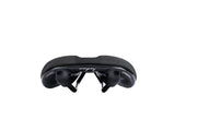 Black bicycle saddle on a white background