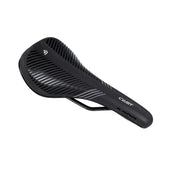 Black bicycle saddle with 'CAST' branding on a white background