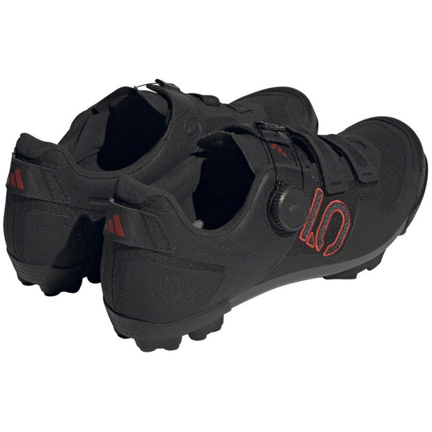 Five Ten Men's Kestrel BOA Mountain Clipless Shoes, core black, grey six, grey four, heel view.