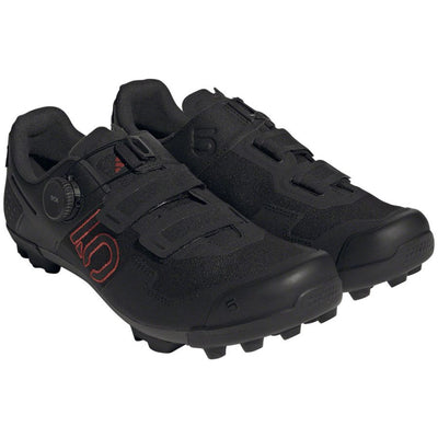 Five Ten Men's Kestrel BOA Mountain Clipless Shoes, core black, grey six, grey four, full view.