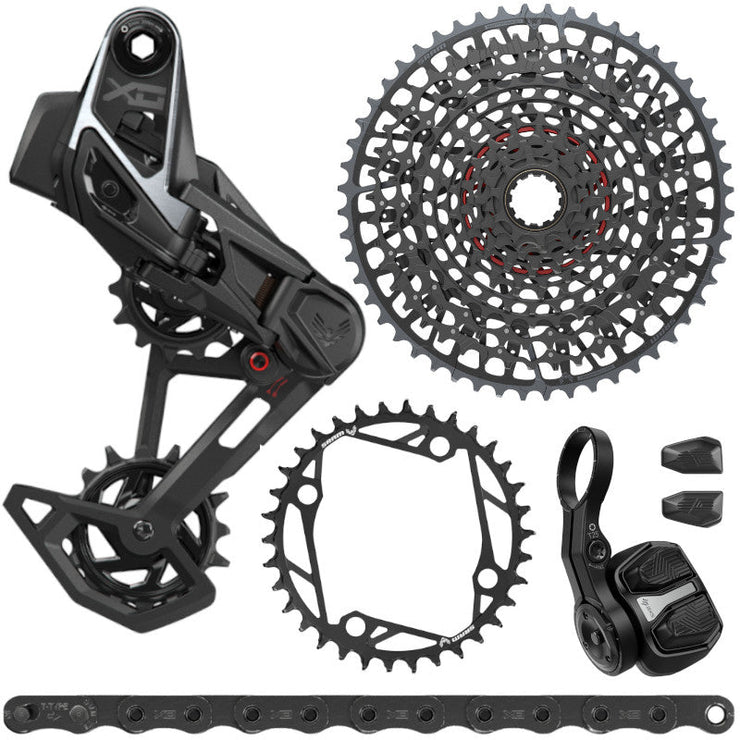 SRAM X0 T-Type Pedal Assist 36t Chainring, 160mm Crank Arms, Groupset, No Cranks Included, full view.