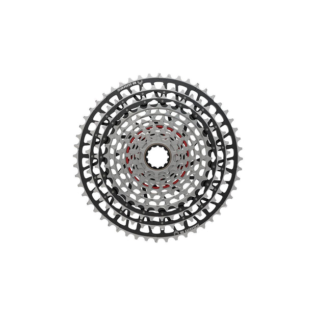 SRAM XX SL Eagle T-Type XS-1299 Cassette - 12-Speed 10-52t For XD Driver Silver/BLK, Full View