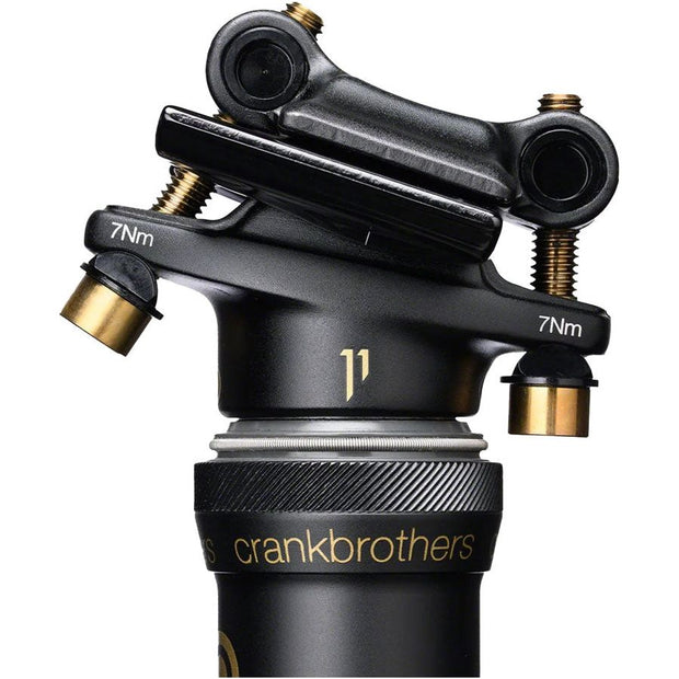 Crankbrothers Highline 11 Dropper Seatpost, black, saddle rails view.