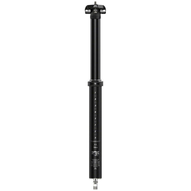 Fox Transfer Performance Elite Dropper Seatpost - 34.9, 210mm, Internal Routing, Ano Black, front view.