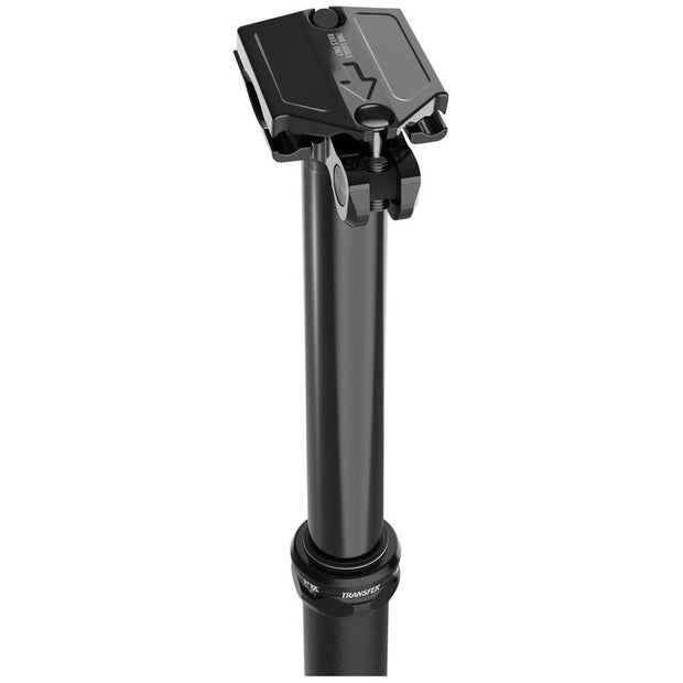 Fox Transfer Performance Elite Dropper Seatpost - 31.6, 125mm, Internal Routing, Ano Black, close-up view.
