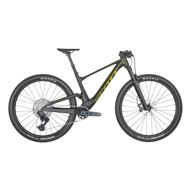 2024 SCOTT Spark RC Team Issue TR Carbon/Yellow, full view.