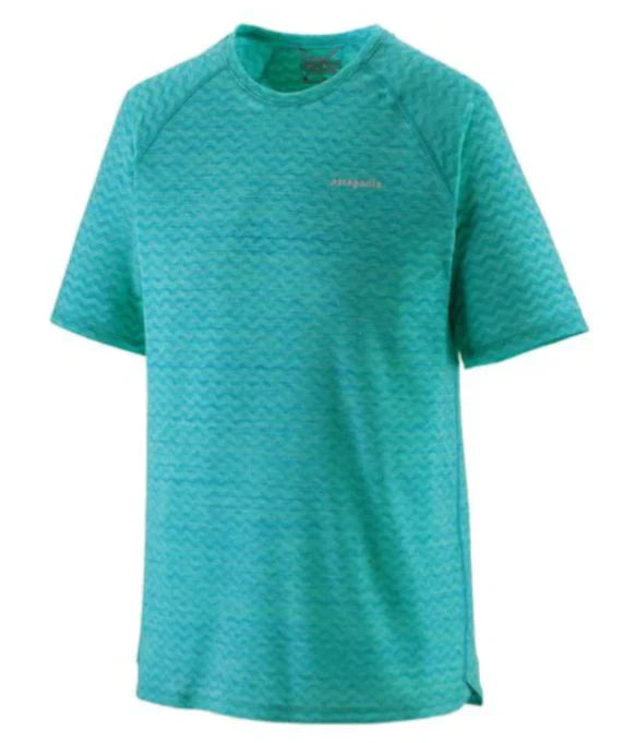 Patagonia Men's Ridge Flow Shirt, subtidal blue, full view.