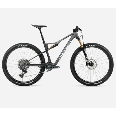 Mountain bike with a gray frame on a white background
