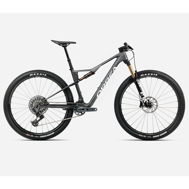 Mountain bike with a gray frame on a white background