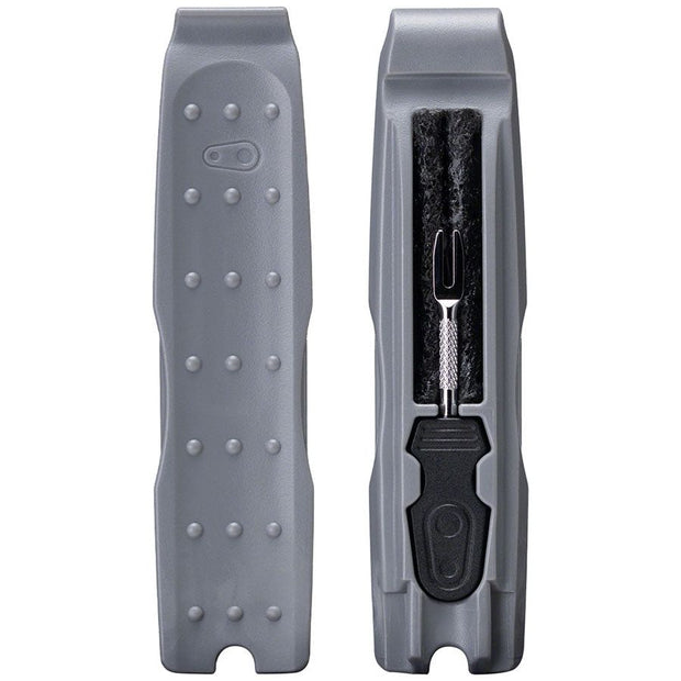 Crankbrothers S.O.S. Tire Lever and Plug Tool Kit, nickel, full view.