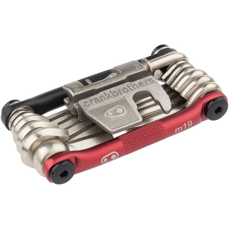 Crankbrothers Multi 19 Tool - Black/Red, full view of top.
