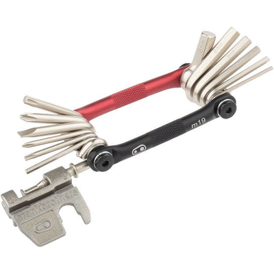 Crankbrothers Multi 19 Tool - Black/Red, open view.