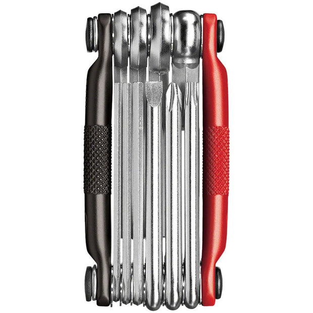 Crankbrothers Multi 10 Tool - Black/Red, full view.