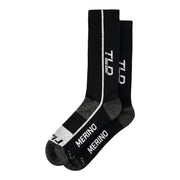 Troy Lee Designs Chill Merino Wool Socks, mono black, full view.