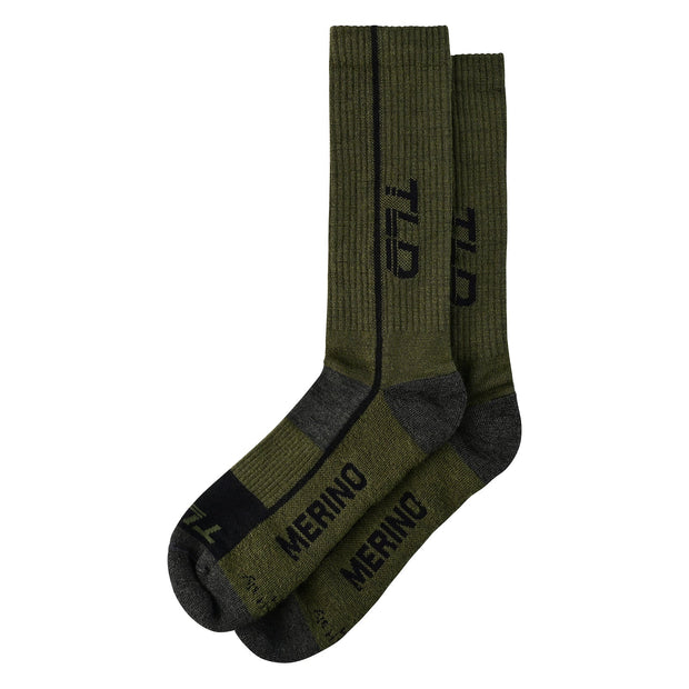 Troy Lee Designs Chill Merino Wool Socks, mono fatigue, full view.