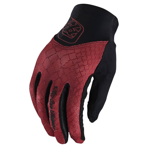 Troy Lee Designs Women's Ace Gloves Snake burgundy front view