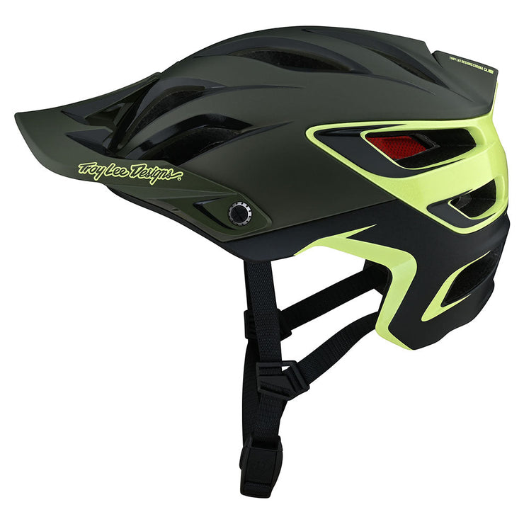 Troy Lee Designs A3 Mips Helmet Uno Glass Green side view