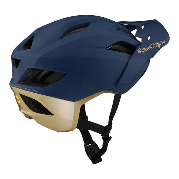 Troy Lee Designs Flowline SE Helmet, radian navy, side view.
