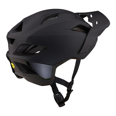 Troy Lee Designs Flowline SE Helmet, stealth black, side view.