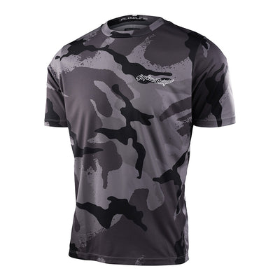 Troy Lee Designs Flowline SS Jersey, camo carbon, full view.
