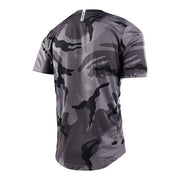 Troy Lee Designs Flowline SS Jersey, camo carbon, back view.