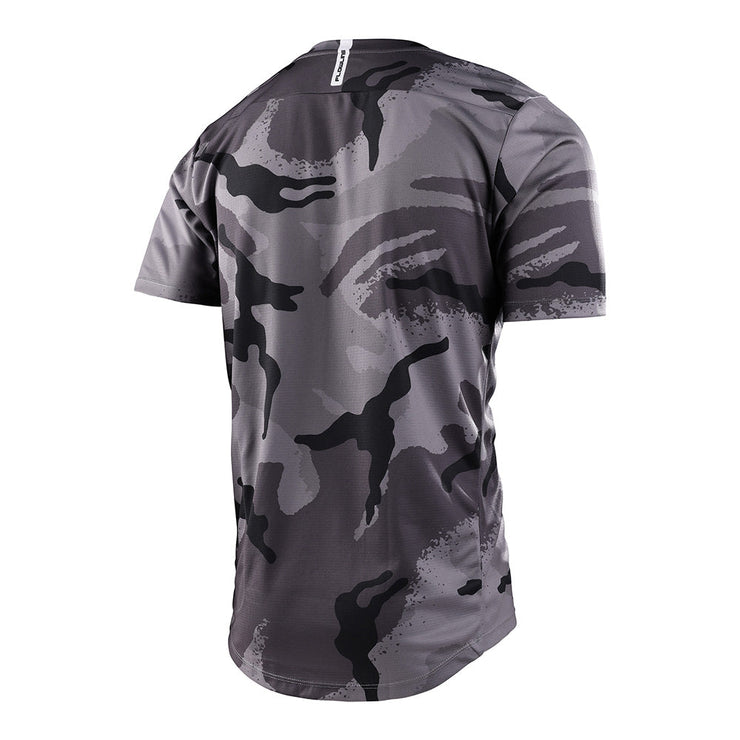 Troy Lee Designs Flowline SS Jersey, camo carbon, back view.
